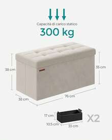 Storage Benches - Màu trắng kem - Xem 3