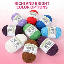 Lawkeman 3 peças/300g Fio de Camiseta de Poliéster de Alta Qualidade, Fio de Crochê e Tricô, Fio Grosso de Poliéster Macio e Elástico, 30m/100g por Rolo - Ideal para Projetos DIY, Chinelos, Cestas, Tiras de Tecido, Sacolas Artesanais Tecidas à Mão, Brinquedos, Sapatos, Tapetes, Cestas de Armazenamento - Multicolorido - Visão 4