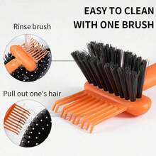 1/3pc Combs Cleaning Brush, Air Cushion & Bristle Brush Cleaning Claw, Reusable Roller Comb Cleaner, Hair Styling Tool,Kitchen,Bathroom,Home,Household Supplies Party, Birthday, Gifts For Men Mom Dad Friends, New Years, Accessories, Funny Gift,School - 彩色 - 查看 3
