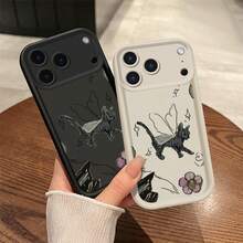 Cat phone case suitable for  17 16 16E 15 14 13 12 11 Pro Max 17 Air 16 Plu silicone all inclusive protection anti slip and anti fall soft case - Escalera Ojo Celestial - gato - SKU31993WX - Ver 3
