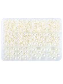 200/1200 Pcs Pearl Beads For Jewelry Making, 5 Size Round Pearls For Bracelets Making Kit Small Pearl Filler Beads With Hole For DIY Craft Necklace Earrings - Pearl Set - View 11