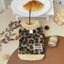 1pc Leopard Print Pet Clothes, Warm Pet Apparel For Small Cats And Dogs, Autumn/Winter - Multicolor - View 6