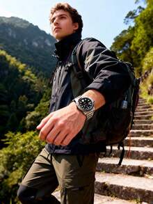 Casio 男士石英表，仿模拟表盘，不锈钢表带，黑色表盘，50米防水，日期显示，适合商务及日常佩戴，MTP-VD01D-1EVUDF - 黑色 - 查看 4