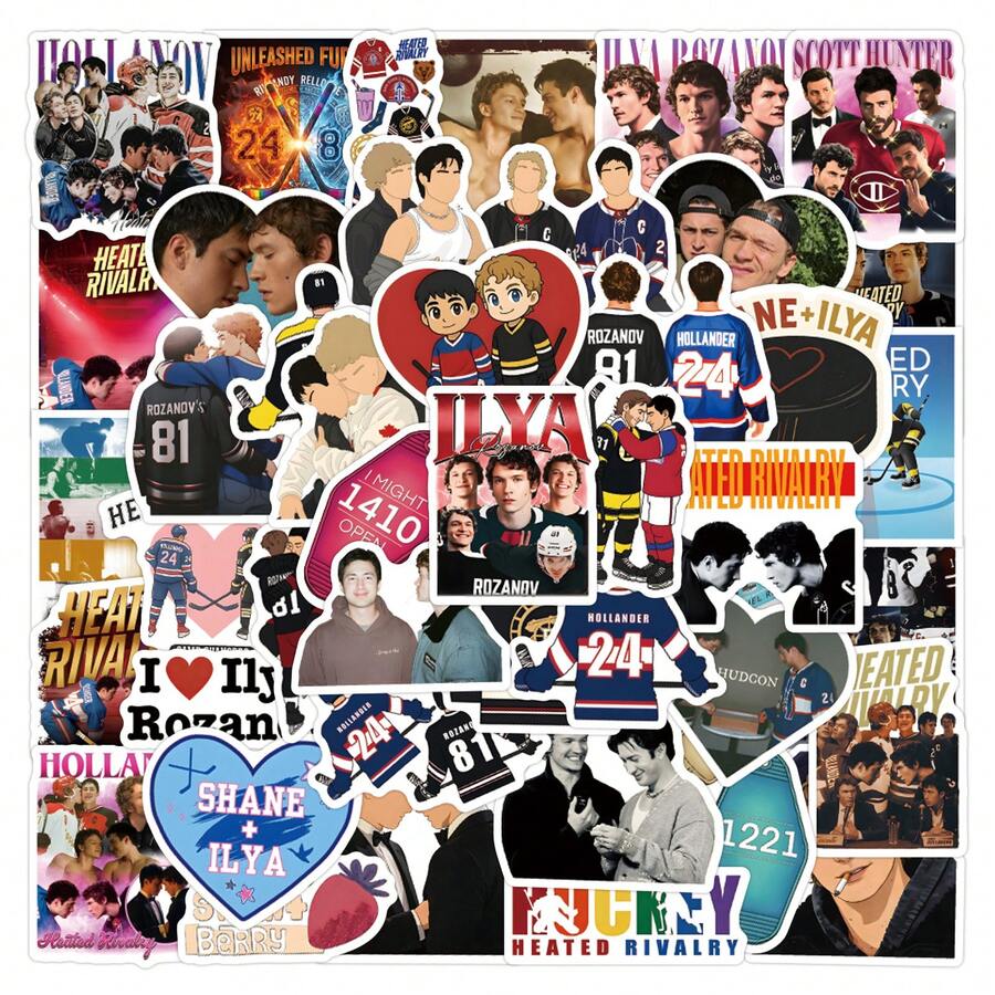 60pcs Heated Rivalry Stickers Heated Rivalry Graffiti Stickers DIY Laptop Refrigerator Luggage Phone Case Water Cup Decoration Stickers - Multicolor - View 1