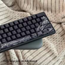 Teclas de repuesto PBT con impresión lateral, estilo anime negro, alta calidad, perfil Cherry, compatibles con teclados mecánicos de 68/75/87/98/104/108 teclas - Negro - Ver 3