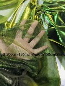 1pc Ombre Dual-Tone Mesh Fabric, Laser Textured Sheer Maxi Dress Fabric, Creative Handmade Material