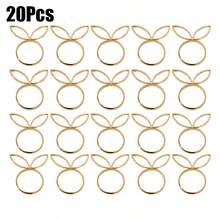 6/10/20pcs Easter Holiday Table Decor, Rabbit Ear Hollow Napkin Rings, Available In Gold And Silver Colors. Hotel Easter Table Decoration. - Multicolor - View 16