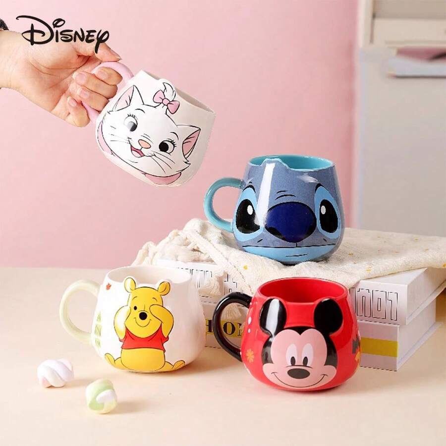 Disney可愛創意大肚杯 480ml大容量陶瓷馬克杯 個性化水杯 果汁杯 飲水杯 - 彩色 - 查看 1