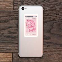 1PC Library Card Sticker, Sorry I'm Fully Booked Tonight Bookish Vinyl Decal, Funny & Aesthetic Reading Sticker For Kindle, Laptop, Water Bottle, Journal, Waterproof & Self-Adhesive Gift - 彩色 - 查看 6