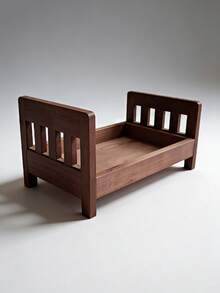 新款摄影道具 复古新生儿摄影棚道具 木床，可拆卸婴儿木制婴儿床摄影配件 - 彩色 - 查看 12