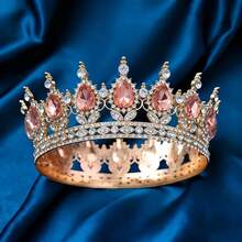 Această coroană luxoasă de prințesă este împodobită cu pietre strălucitoare, fiind alegerea perfectă pentru mirese. Designul este rafinat, strălucitor și elegant. Această coroană rotundă este un accesoriu de păr sofisticat pentru doamne, foarte potrivit pentru ocazii speciale. - Multicolor - Vizualizare 6