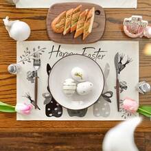 1/2/4/6/8/300 Pcs Luxury Placemat Set, Featuring Modern Minimalist Easter Bunny Pattern Design. Size: 12*18 Inches/30*45 Cm, Multiple Patterns Available, Suitable For Easter Dining And Home Decor. - Multicolor - View 10