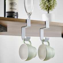 1pc Adjustable Desk Edge Hook, Headphone Desk Hanger, Backpack Organizer Rack, Hole-Free Office Home Storage Rack, Essential For Back To School - Multicolor - View 5