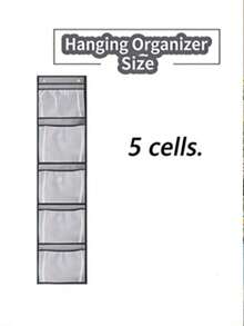 1pc Large Capacity Multi-Pocket Organizer Hanging Storage Bag, Non-Woven Fabric Wardrobe Organizer For Underwear, Toys, Toiletries, Miscellaneous Items, Clothes, Socks Etc. - White - View 3