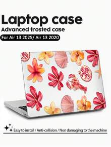 1 Piece, Shrimp And Lily Pattern | Frosted Acrylic Ultra-Thin Laptop Case | Compatible With Air13 2025/Pro16 M3 M2 | Anti-Fingerprint, Shockproof, And Heat Dissipation In One | Essential Protective Case For Office And Study