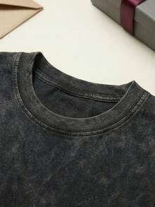 Hell Star Men's Black And Grey T-Shirt Hell Star Graphic Tee Cotton Shirt Unisex Couple Matching Boyfriend Style Double Sided Print Back Flame Face Graphic Distressed Happy Face Acid Washed Grunge Y2K Retro 90s Streetwear Summer Outfits Graphic Tees Men Oversized T Shirt Summer Clothes Men Fall Clothes Men Winter Clothes - 黑色 - 查看 7