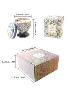 1/4支装天然大豆蜡香氛蜡烛，单盒装或4支装礼盒可选，8种香型可选，可重复使用的优雅金属杯，适合节日装饰和送礼，香味持久。 - 多色[有乾燥花] - 查看 2