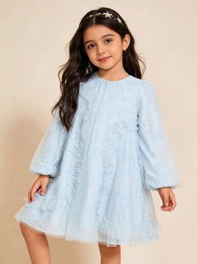 Balabala 2025 New Young Girl Princess Dress, Tulle A-Line Fairy Style Party Dress