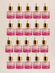 2 piezas/3 piezas/5 piezas/10 piezas/20 piezas Botellas de vidrio con cuentagotas recargables de 10ml para aceites esenciales y perfumes con diseño de piña redonda, mini viales transparentes rosas portátiles para muestras - Multicolor - Ver 17