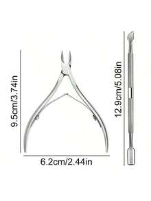 1/8 件套专业角质层修剪器和螺旋桨美甲工具套装，带双弹簧 - 完美的家用/水疗/沙龙美甲美足护理工具（银色） - 銀色 - 查看 9