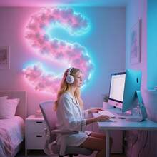 Super Romantic Customizable Cloud Neon Light – Cozy Vibe RGB Lamp For Bedroom Walls, Gaming Rooms, Wedding Spaces, Gatherings, Parties & Concerts | USB/Battery Powered 2026 New Year Must-Have Gift - Multicolor - View 6