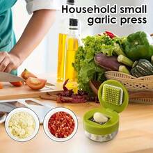 1pc Heavy Duty Garlic Press & Mincer - Manual Garlic Crusher & Mincer With Easy-Clean Mincing Plate, Compact Handheld Design, Plastic & Garlic Clove Crusher (No Garlic) - Dishwasher - Green - View 7