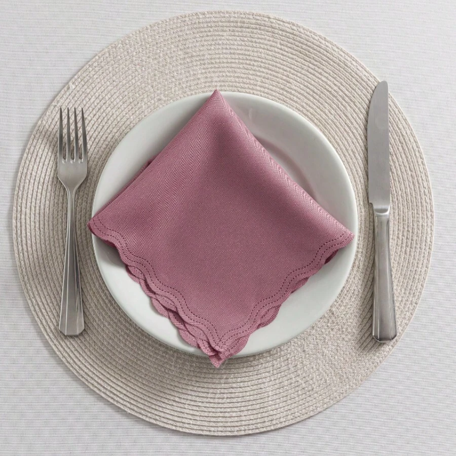 Fabric Napkin Set Of 50 Oxford Laser Finish - 乾枯玫瑰色 - 查看 1
