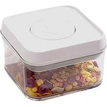Tarro de almacenamiento de cereales, tarro de almacenamiento de cereales con tapa, recipientes de almacenamiento apilables transparentes para arroz, alimentos para mascotas, frutas secas - 2200 ml - Ver 8