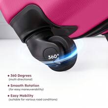 Bộ hành lý 6 món, vali 16/20/24/28 inch, vali kéo ABS cứng cáp + 2 túi du lịch cho kỳ nghỉ gia đình, công tác, đi học và những chuyến đi cuối tuần. Túi du lịch, vali đựng quần áo, đồ dùng cần thiết cho du lịch trên tàu biển. - Màu Hồng Tươi - Xem 7