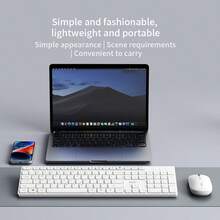 Combo de teclado y mouse inalámbricos Lenovo, operación silenciosa para oficina, negocios, escritorio, laptop - Blanco - Ver 6