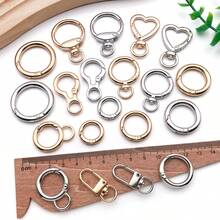 5pcs Round Snap Buckle Round Clip Hook Swivel Clasp Hooks Key Rings Zinc Alloy Round Spring Snap Keychain Rings For Keys, Crafts, Handbags