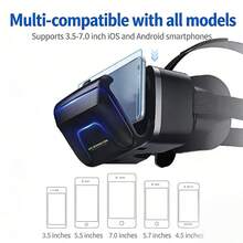 Valuable VR Experience, Powered-Free 3D VR Glasses, Turn Your Smartphone Into A Private Cinema, Immersive Viewing Device, Supports 4-7 Inch Smartphones - Black - View 2