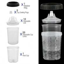400ml Disposable Paint Spray Gun Cup Liner And Lids System Auto Supplies - A - View 1