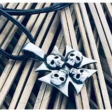 Collar piel colgante cruz hierro joyería rústica hombre - como en la foto - Ver 6