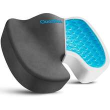 Quality Assurance CloudBliss Gel Cushion - Cooling Gel Enhanced Foam Ergonomic Cushion Long Sitting Office, Gaming, Car, Automotive, Airplane (Large, Black) XA0C - 灰色 - 查看 1
