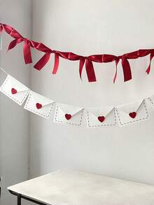 1件情人节心形留言横幅，带蝴蝶结；毛毡信封花环，带心形吊坠；新娘送礼会/婚礼装饰横幅背景；柔软的马黛茶染色乡村派对用品；婚礼/生日派对用品；房间背景装饰；新年礼物；母亲节；复活节 - 彩色 - 查看 7