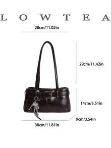 low tea 1 chiếc túi đeo vai bằng da PU màu trơn, kiểu dáng retro thời trang hình vuông dành cho nữ, có hai quai xách phía trên, khóa kéo, thích hợp cho du lịch, mua sắm, hẹn hò, làm quà tặng cho nữ, tuyệt vời cho đi làm, hoạt động ngoài trời, du lịch, leo núi. - Cà phê - Xem 3