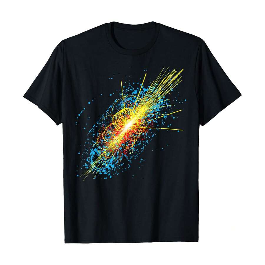 Higgs Boson Particle Quantum Theory Sci Fi Shirt Funny Gift T-Shirt, 100% Cotton Men's Tee - Soft & Breathable, Daily/Active Essential - 黑色 - 查看 1
