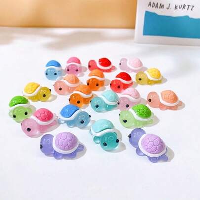 5/10/20pcs Glow-In-The-Dark Resin Sea Turtle Miniature Toys, DIY Luminous Turtle Decor Accessories, Suitable For Holiday Gifts, Socks Gifts, Party Favors, Pranks, Landscape, Desktop Decor, Car Decor, Micro Landscape, Gardening Decoration