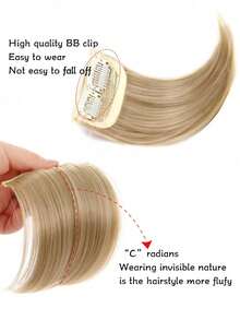 4-Inch Top Pad Hair Piece Wig For Women, One-Piece, Two-Clip, Invisible And Seamless, Small-Sized, For Hair Loss Compensation - Multicolor - View 4