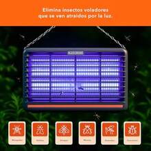 BLACK+DECKER Exterminador Eléctrico BDXBZMTMK9 Tipo Zapper con Luz para Interiores Trampa Potente Mata Mosquitos y Moscas Eliminador Silencioso de Plagas para Cocina y Dormitorio - Gris - Ver 5