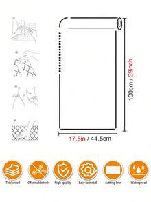 Una sola hoja de película de privacidad, película de vidrio esmerilado, película de aislamiento térmico, adsorción electrostática y película decorativa sin adhesivo para ventanas, adecuada para decoración del hogar, oficina y baño (44.5 x 100 cm) - Multicolor - Ver 6