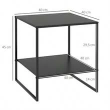 Side Table In Industrial Design, Coffee Table, Bedside Table, 1 Shelf, Black