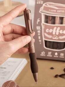 1pc/5pcs Coffee Press Ballpoint Pen, (5pcs/Box) Random Style And Color, High-Quality Creative Student Stationery Pen, Detachable, Office Signing Supplies, Gift For Family, Friends, Colleagues (The Image Is For Reference Only, The Actual Product Prevails) - Multicolor - View 7