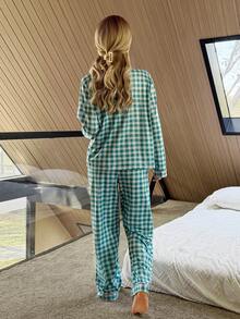 Disney Stitch Print Patchwork Pajama Set - Multicolor - View 2