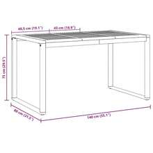 vidaXL Mesa de jardim para refeições cinza 140 x 80 x 75 cm - Cinza - Ver 10