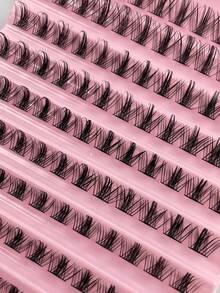 120PCS D Curl Clusters Manga DIY Eyelash Extension Fluffy Soft Individual Cluster Lash Thick Cluster Lash Natural False Eyelashes - D - View 3