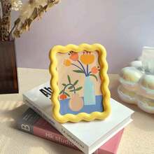 彩色可爱脚印相框 - 粉色和金色/黄色亚克力桌面相框，适用于照片、装饰、婚礼、生日等场合 - 经久耐用 - 彩色 - 查看 12