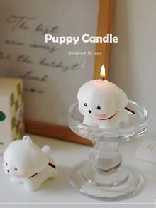 Handmade Soy Wax Dog Shaped Scented Candle Set, Smokeless Candle Gift Box, Creates Relaxing Bedroom Ambiance And Spa Bathroom Environment, Ideal For Pet Lovers, Homeowners, Gift Buyers, Perfect For Valentine's Day, Housewarming, Christmas, Hotel Decor, Romantic Birthday Gift For Friends And Family - Multicolor - View 5