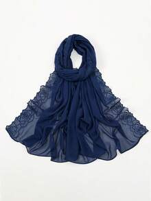 1 Stück Kamelien-Spitzen-Chiffon-Schal, Tuch, Umhang, weich, leicht, vielseitig einsetzbar, geeignet für Lässig, Formal, Reisen, Büro, Hochzeit, Valentinstag Geschenk - Verschiedenfarbig - Übersicht 1